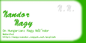 nandor magy business card